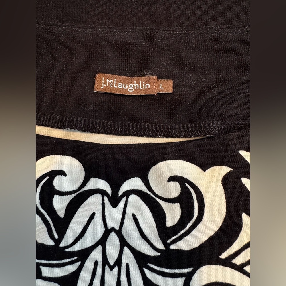 J. Mclaughlin Black White Scroll Pattern Stretchy… - image 5